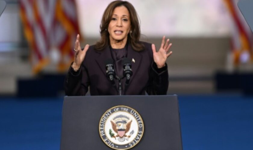 Kamala Harris am Mittwoch bei ihrer Rede in Washington