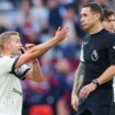 Matthijs de Ligt appeals to referee David Coote