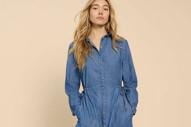 White Stuff restocks all sizes of bestselling denim midi dress and it's now on sale for £47 less