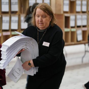 Counting continues for Ireland's General Election at Nemo Rangers GAA Club after Cork North Central candidate Mick Barry, for Solidarity, requested a recount. Picture date: Monday December 2, 2024.