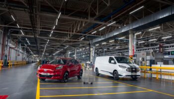 The Ford Puma Gen-E and E-Transit Custom van are seen at the Halewood Plant. Pic: Ford