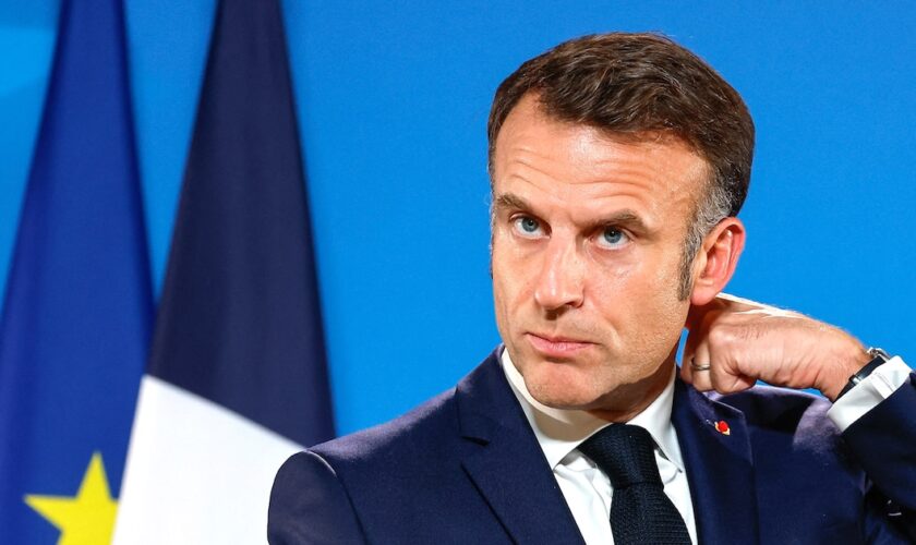 France's President Emmanuel Macron addresses a press conference after an EU summit in Brussels on October 17