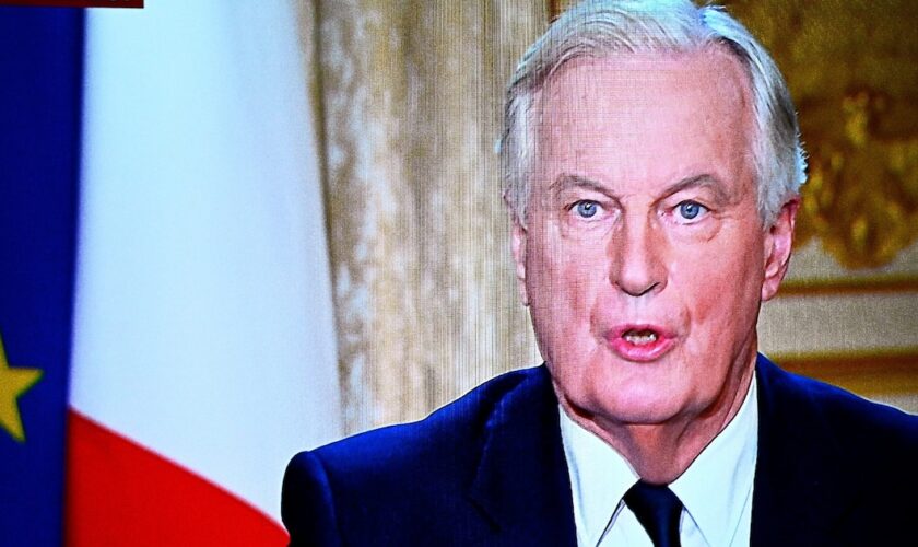 Le Premier ministre Michel Barnier à la télévision le 3 décembre 2024