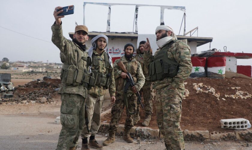 Rebel fighters in the Homs countryside. Pic: Reuters