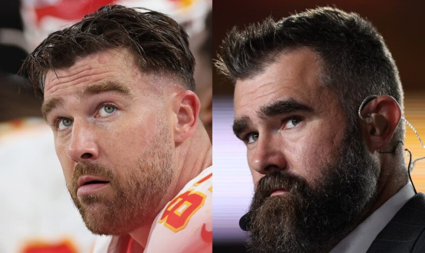 Jason and Travis Kelce team up with Nineties boyband for Christmas song