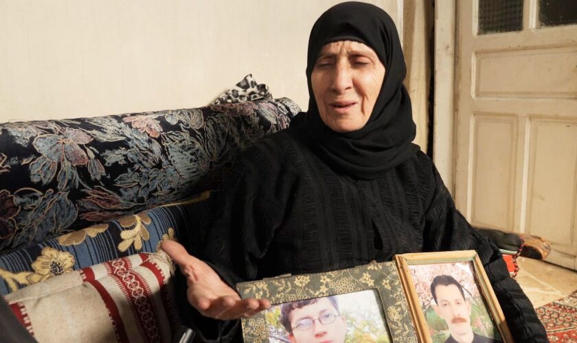 Wafiqa lost two of her sons and two of her grandsons when Assad's regime used sarin gas in Ghouta in August 2013.  FTV PKG SYRIA ASSAD WAR CRIMES WAGHORN DAMASCUS 121224