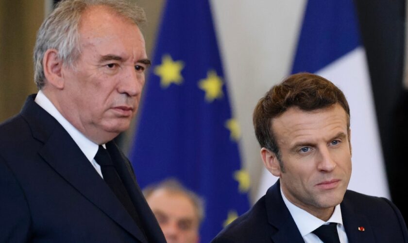 François Bayrou et Emmanuel Macron à Pau, le 18 mars 2022