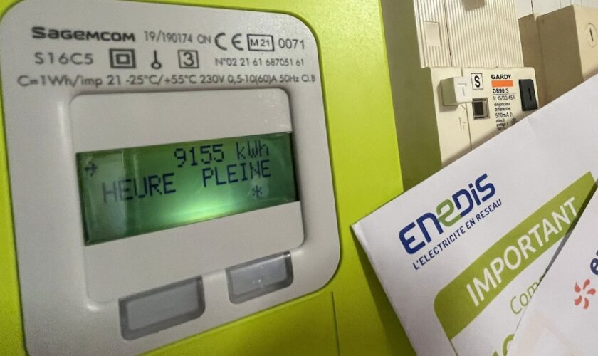 Un compteur d'électricité à Lille, dans le Nord de la France, le 14 septembre 2022