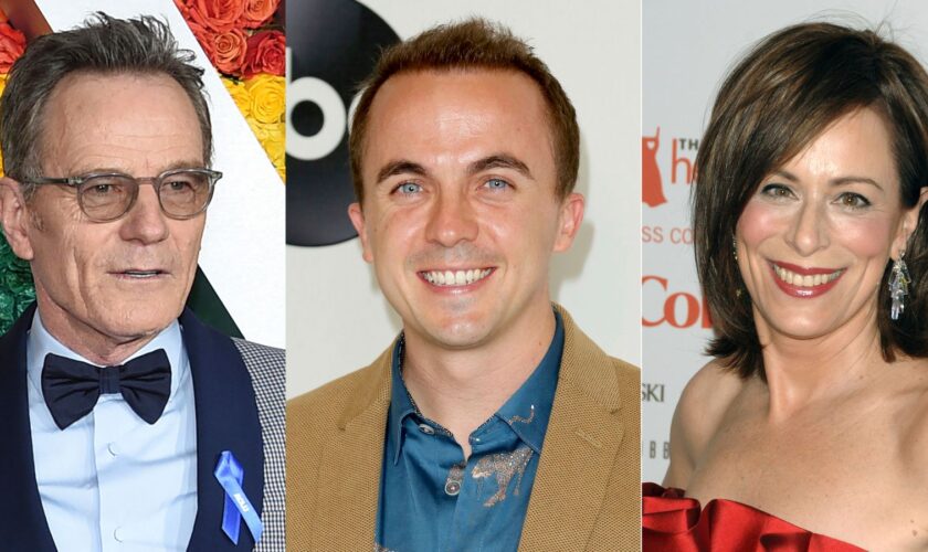 Bryan Cranston, left, Frankie Muniz, centre, and Jane Kaczmarek. File Pic: AP