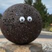 A pair of googly eyes placed on a public art sculpture in Bend, Oregon. Pic: City of Bend, Oregon