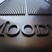 Moody's sign on 7 World Trade Center tower in New York