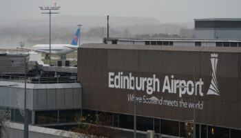 The China Southern cargo plane carrying Giant pandas Yang Guang and Tian Tian prepares to take off from Edinburgh Airport as they begin their journey back to China after spending 12 years a China Southern cargo plane at Edinburgh zoo. Picture date: Monday December 4, 2023.