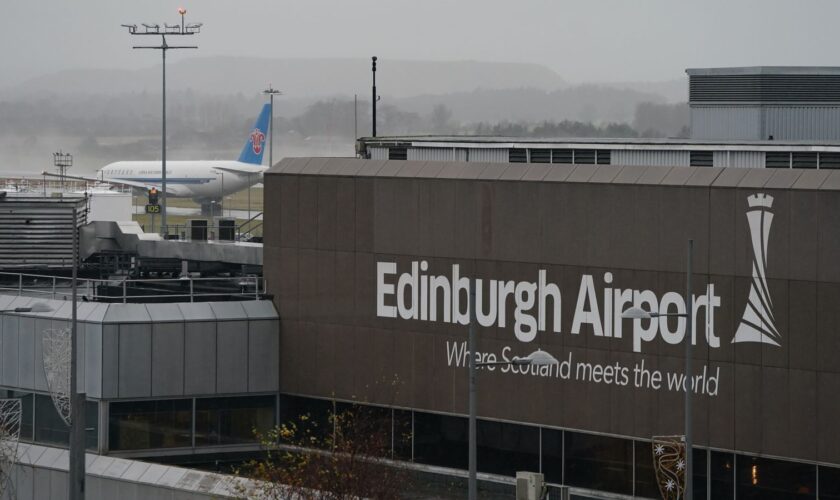 The China Southern cargo plane carrying Giant pandas Yang Guang and Tian Tian prepares to take off from Edinburgh Airport as they begin their journey back to China after spending 12 years a China Southern cargo plane at Edinburgh zoo. Picture date: Monday December 4, 2023.