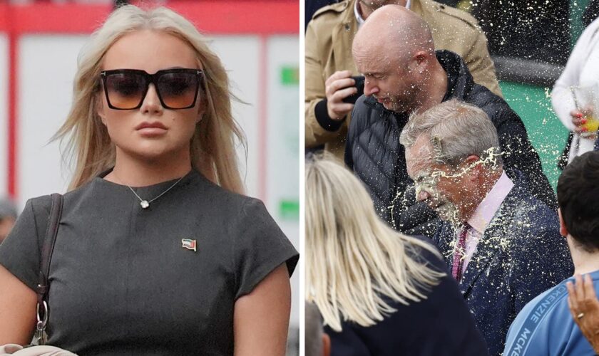 Woman who threw milkshake over Nigel Farage is spared an immediate jail term