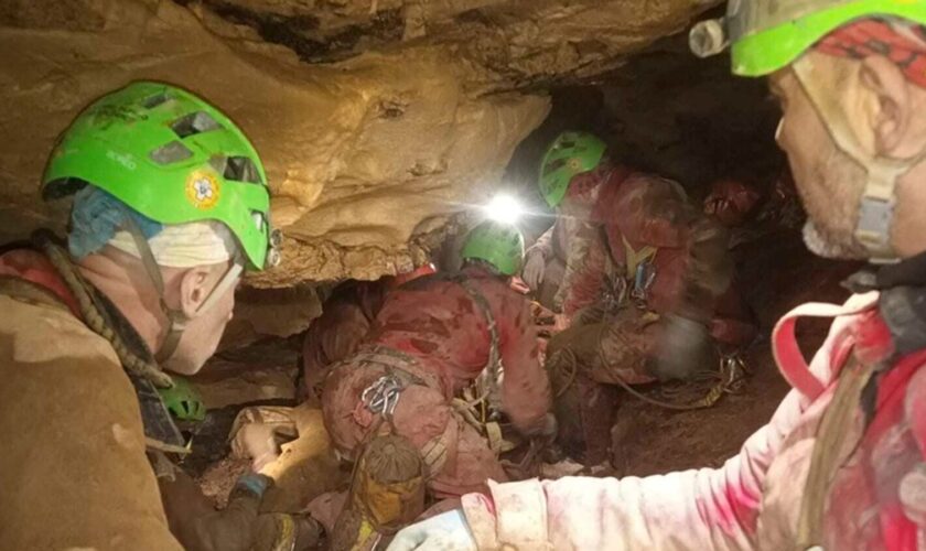 Rescuers working to free researcher trapped deep inside cave