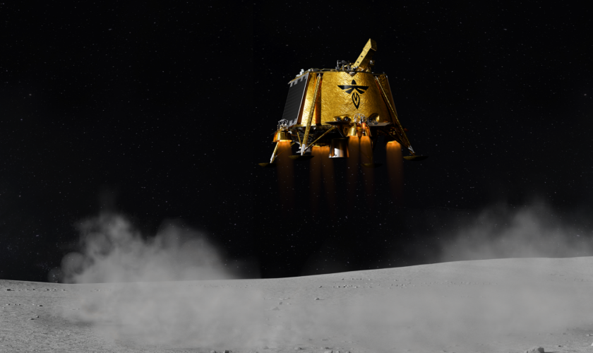 The Blue Ghost lunar lander will land on shock-absorbing feet and short legs to reduce the risk of it toppling over. Pic: Firefly Aerospace