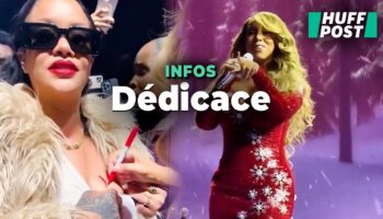 Mariah Carey a signé le sein de Rihanna qui voulait un autographe coûte que coûte lors de son concert de Noël