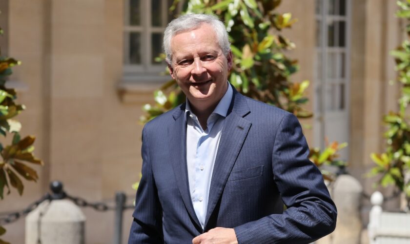 Le ministre démissionnaire de l'Economie et des Finances, Bruno Le Maire, à Matignon, le 31 juillet 2024