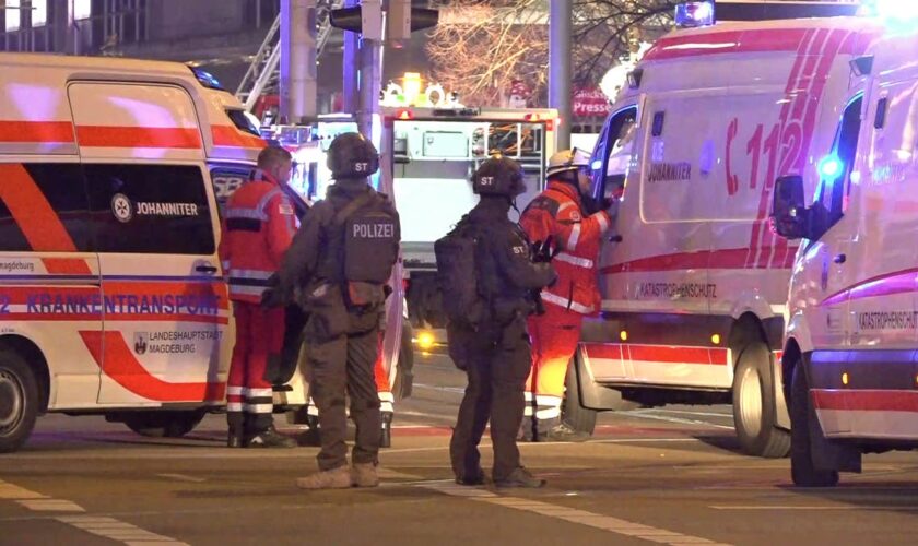 At least two dead after car ploughs 400m into crowded Christmas market in Germany