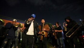 A traditional send-off in New Orleans for an innovative brass band musician