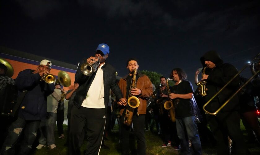 A traditional send-off in New Orleans for an innovative brass band musician