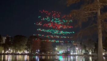 Drones were seen falling from the sky at the show in Orlando, Florida. Pic: MosquitoCoFL/NBC