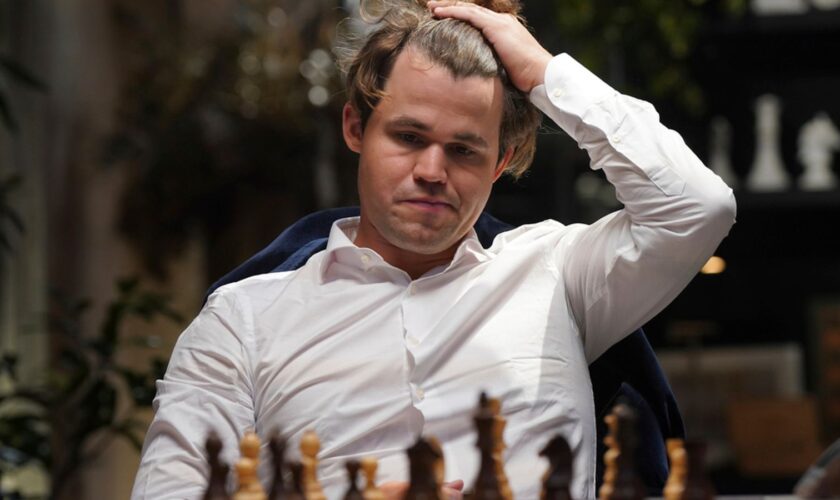 Magnus Carlsen, pictured here in February, quit the tournament over the incident. Pic: dpa/AP