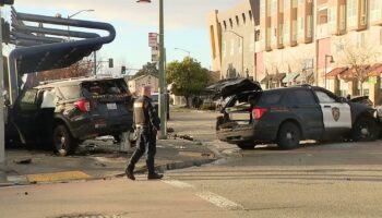 Several injured after multi-vehicle crash in California city involving police vehicles