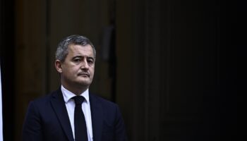 Le nouveau ministre de la Justice, Gerald Darmanin, lors de la cérémonie de passation de pouvoirs avec son prédécesseur au ministère de la Justice, le 24 décembre 2024 à Paris