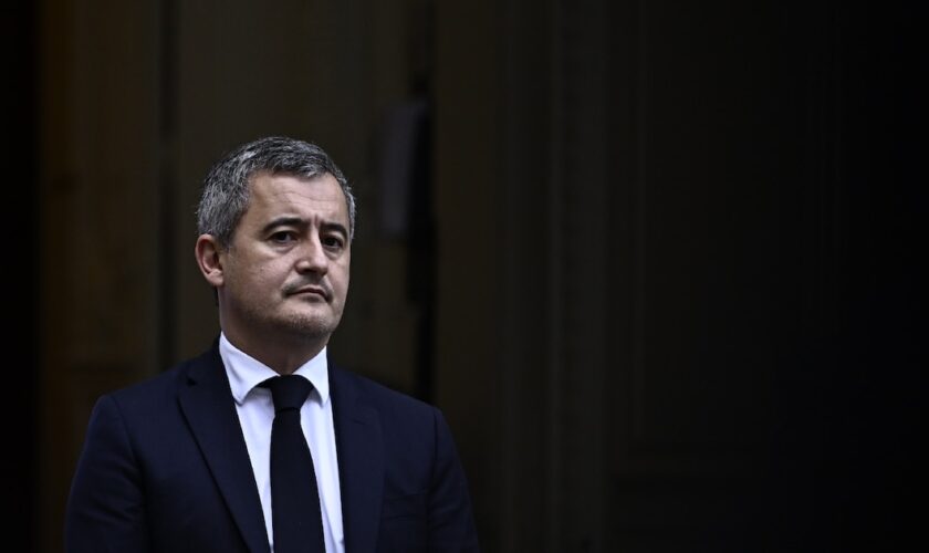 Le nouveau ministre de la Justice, Gerald Darmanin, lors de la cérémonie de passation de pouvoirs avec son prédécesseur au ministère de la Justice, le 24 décembre 2024 à Paris