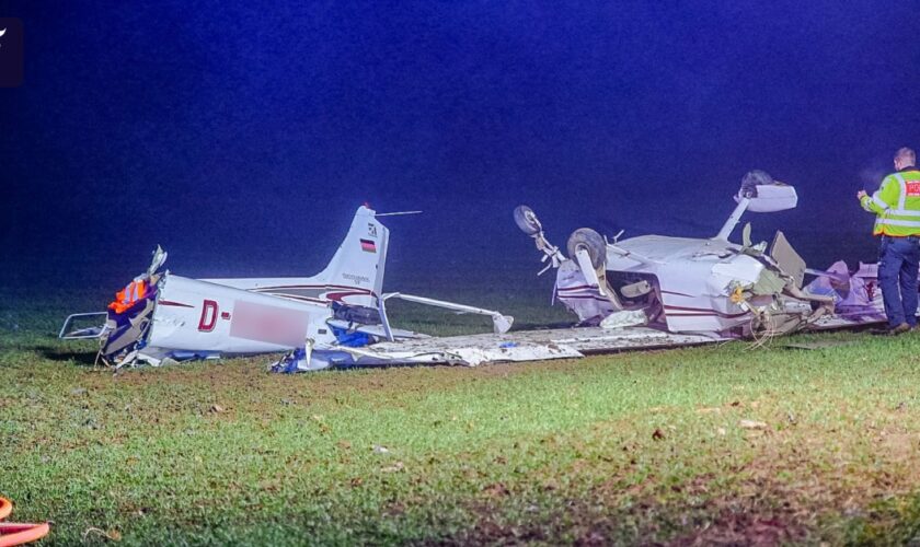 Polizei-Großeinsatz: Kleinflugzeug auf Stuttgarter Flughafen verunglückt