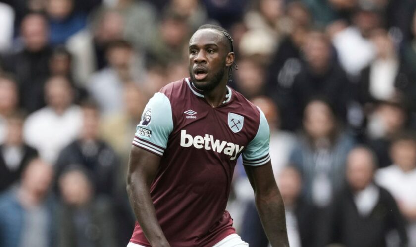 West Ham's Michail Antonio runs into position during the English Premier League soccer match between Tottenham Hotspur and West Ham United, at the Tottenham Hotspur Stadium in London, Saturday, Oct 19, 2024. Pic: AP