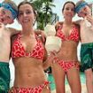 Coleen Rooney shows off the results of those jungle squats as she flashes her jaw-dropping figure in a floral red bikini in post-I'm A Celeb snap at Australia hotel with son Cass, six