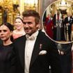 David and Victoria Beckham attend King's glittering state banquet for the Emir of Qatar - as Camilla pays tribute to late Queen