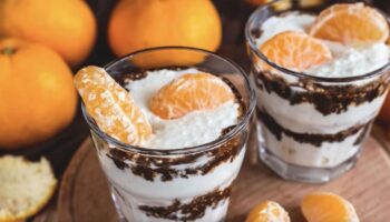 Dessert für Ihr Weihnachtsfest: Beliebtes Rezept: Creme aus Mandarinen, Spekulatius und Quark