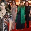 Elizabeth Hurley stuns in semi-sheer gown as she joins son Damian, leggy Lily Collins as well as Vogue boss and rumoured show inspiration Anna Wintour at star-studded premiere of The Devil Wears Prada: The Musical in London