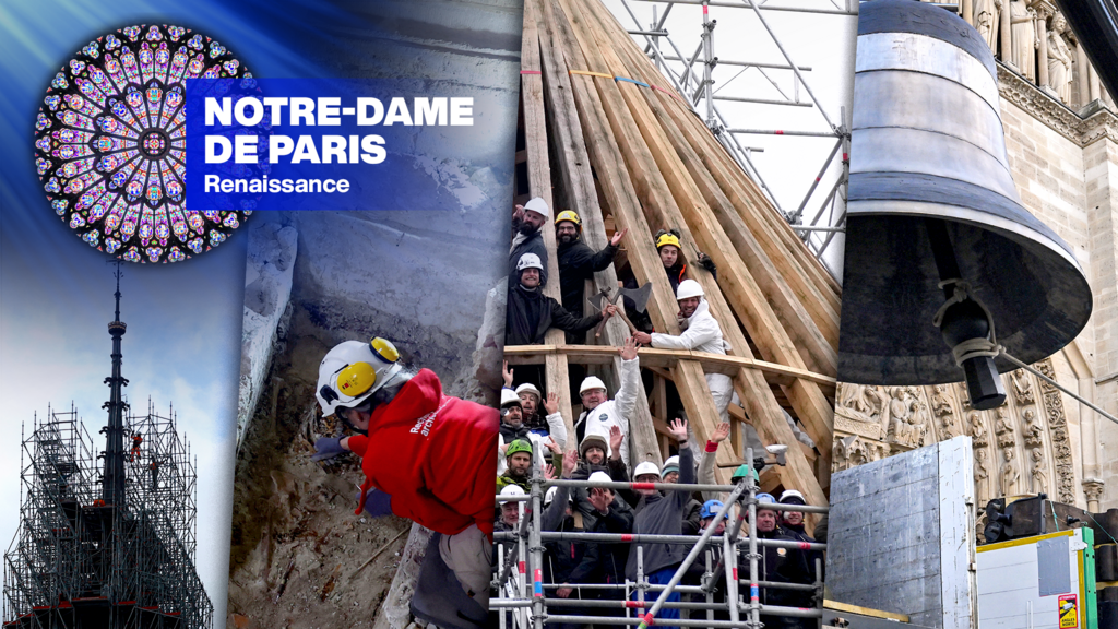 En images : dix temps forts du colossal chantier de Notre-Dame