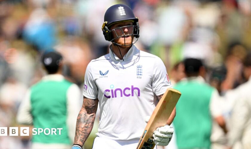 England captain Ben Stokes walks off after being dismissed