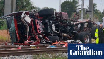 High-speed passenger train collides with firetruck in Florida, injuring 15 people