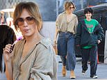 Jennifer Lopez  bonds with teenage child Emme as they shop at Los Angeles flea market