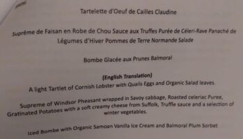 King Charles menu for dinner with Qatar Emir and Beckhams includes pheasant and quail