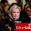 Le Pen claims no-confidence motion only way to protect French public from ‘dangerous’ budget – live