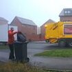 Moment jobsworth binman is caught on doorbell camera removing rubbish bag from top of bin at Christmas