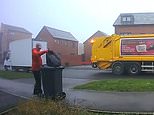 Moment jobsworth binman is caught on doorbell camera removing rubbish bag from top of bin at Christmas