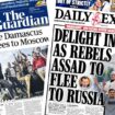 Papers report on 'delight' in Syria but warn of uncertainty ahead