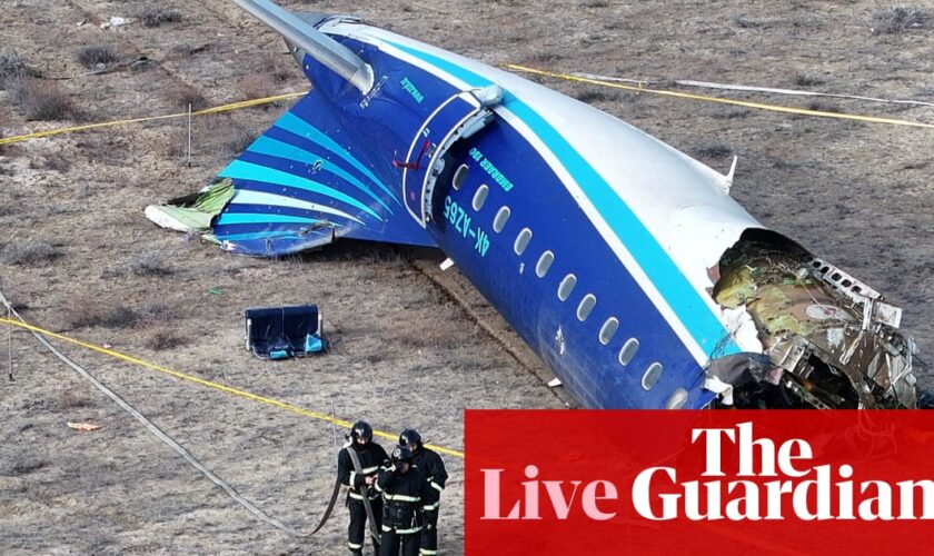 Putin apologises over Azerbaijan plane crash as Kremlin says Russian air defences were repelling Ukrainian attack – live