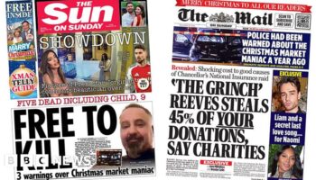 The Papers: 'Free to kill' and Reeves 'the Grinch'