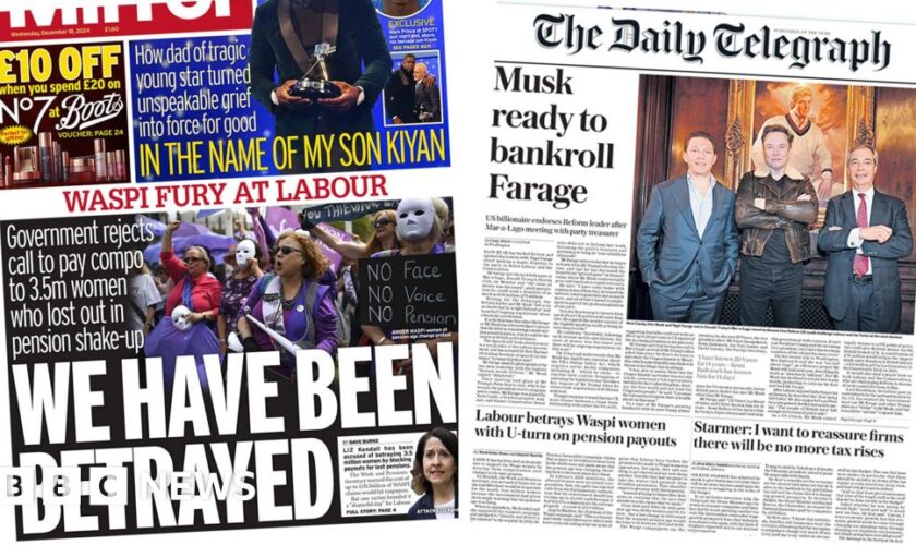 The Papers:  'We have been betrayed' and 'Musk ready to bankroll Farage'