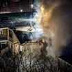 Three-storey apartment block collapses after explosion in the Hague as emergency workers search for survivors under the rubble