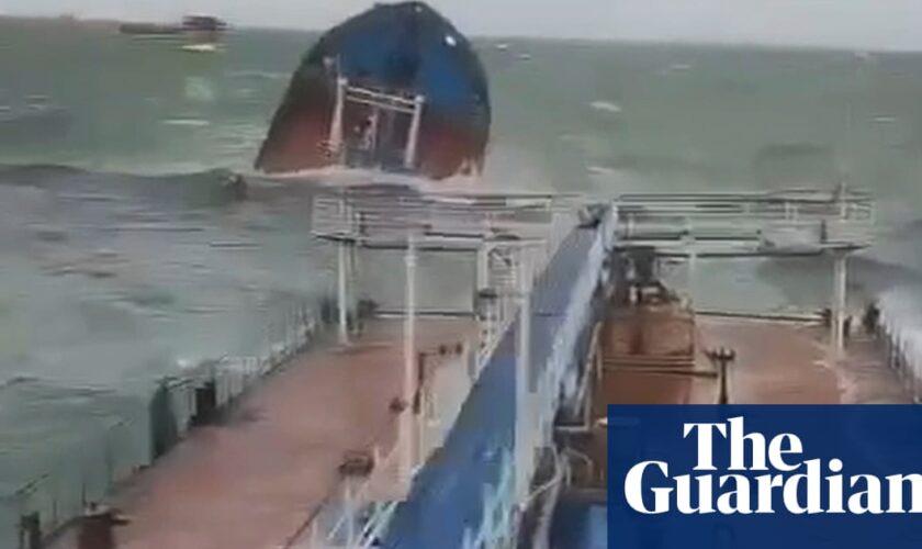 Two Russian tankers sink in Black Sea spilling 4,300 tonnes of oil